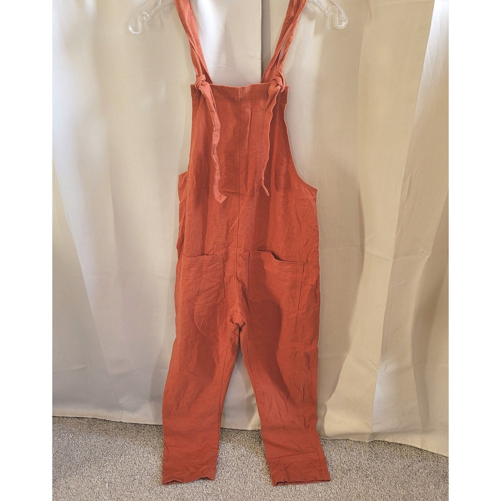 Yuki Buttons Womens Overalls Small Linen Handmade Jumpsuit Rustic Artsy 21605